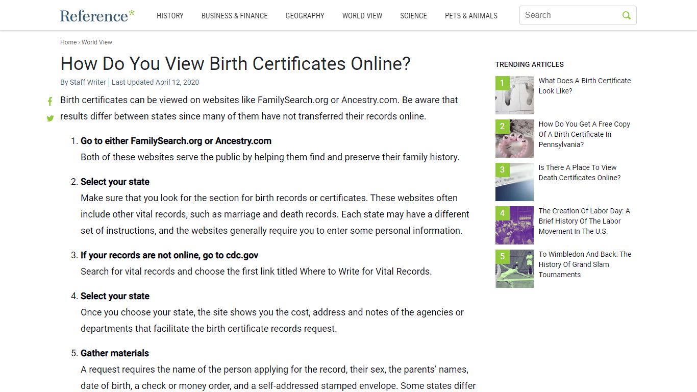 How Do You View Birth Certificates Online? - Reference.com